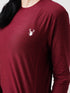 District Loose Fit Long Top in Maroon