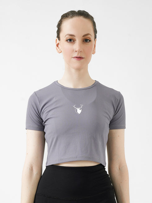 LEERA Active Crop Top in Grey