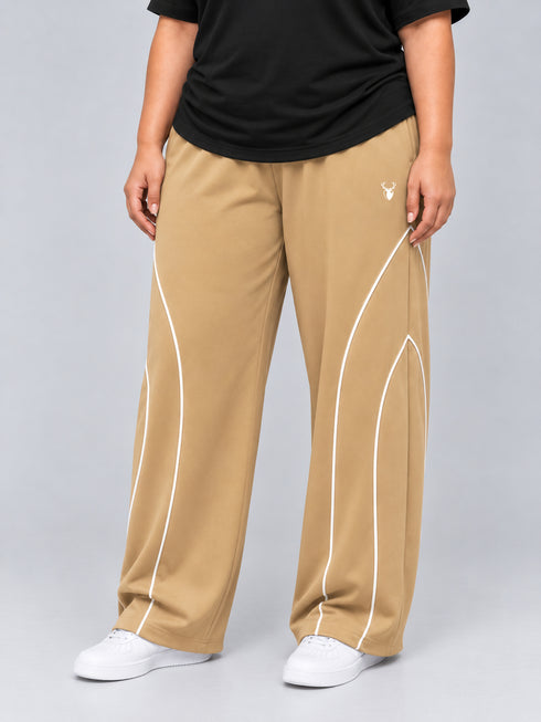 AeroArc Wide-Leg Lightweight Joggers in Sand Beige ( PLUS SIZE )