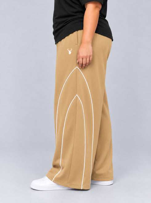 AeroArc Wide-Leg Lightweight Joggers in Sand Beige ( PLUS SIZE )