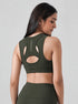 Leera Contour Cutout Sports Bra in Olive