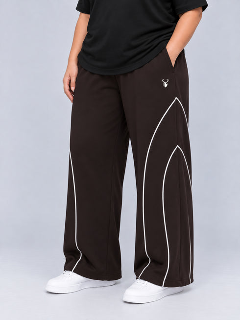 AeroArc Wide-Leg Lightweight Joggers in Brown ( PLUS SIZE )