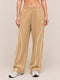 AeroArc Wide-Leg Lightweight Joggers in Sand Beige