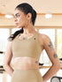 Athletic Non Padded Sports Bra in Beige