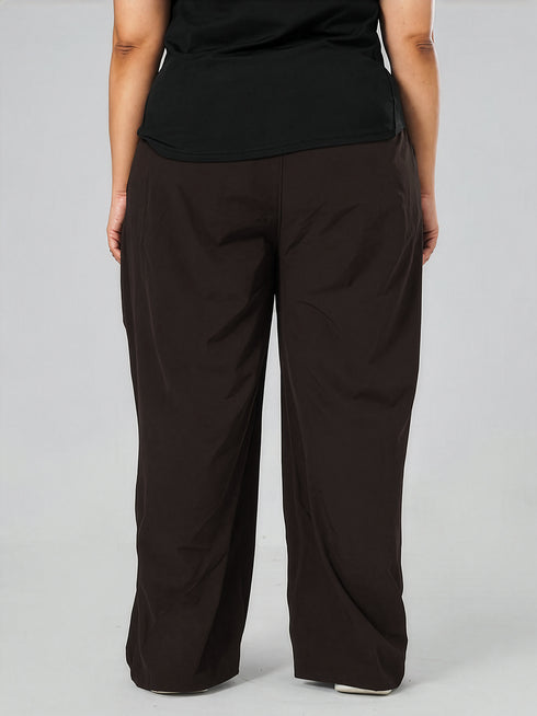 Comfort Core High Rise Jogger in Chocolate Brown ( PLUS SIZE )
