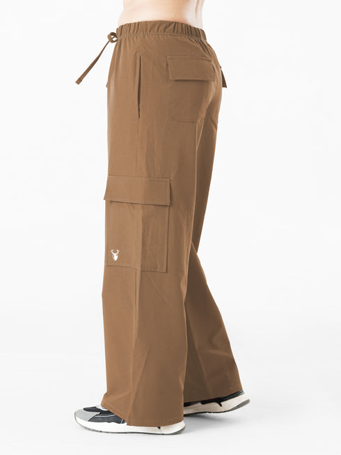 Modest Straight Fit Cargo Joggers in Coyote Brown