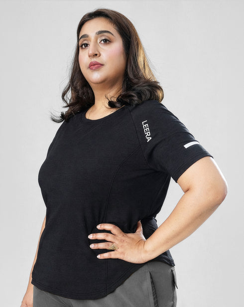 CurveActive Tee in Black Texture ( Plus Size )