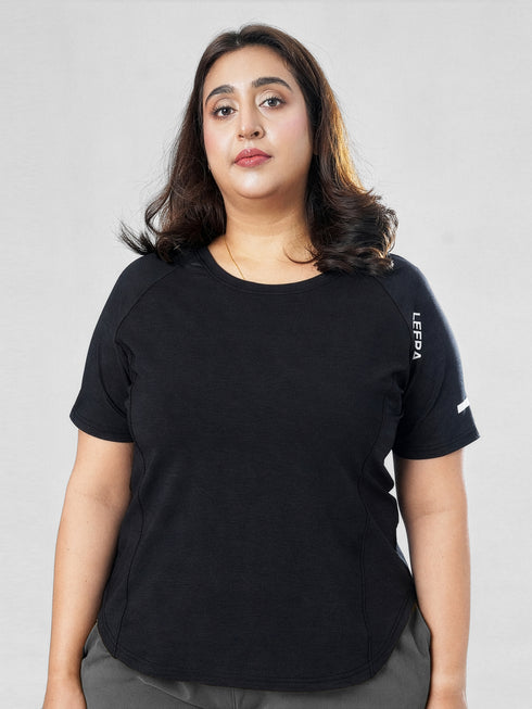 CurveActive Tee in Black Texture ( Plus Size )