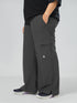 Modest Straight Fit Cargo Joggers in Charcoal ( PLUS SIZE )