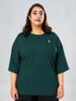 LEERA Green Oversized Cotton Tee ( Plus Size )