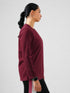 District Loose Fit Long Top in Maroon