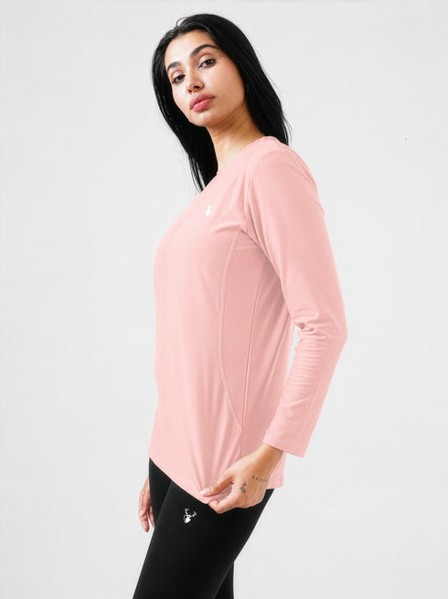 District Loose Fit Long Top in Tea Pink