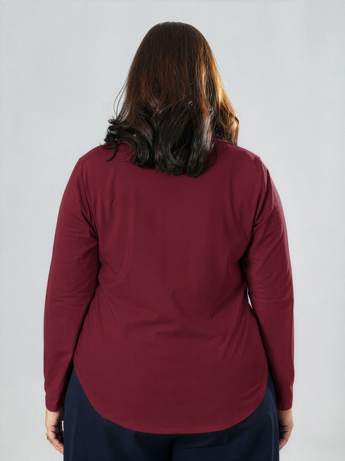 EmpowerFit Performance Top in Maroon ( Plus Size )