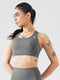 Athletic Non Padded Sports Bra in Grey