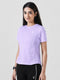 Leera Motion Pleat Performance Tee in Lilac