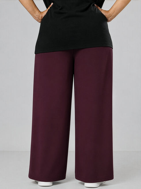 Comfort Core High Rise Jogger in Maroon ( PLUS SIZE )