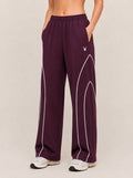 AeroArc Wide-Leg Lightweight Joggers in Maroon