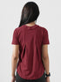 Leera Motion Pleat Performance Tee in Maroon
