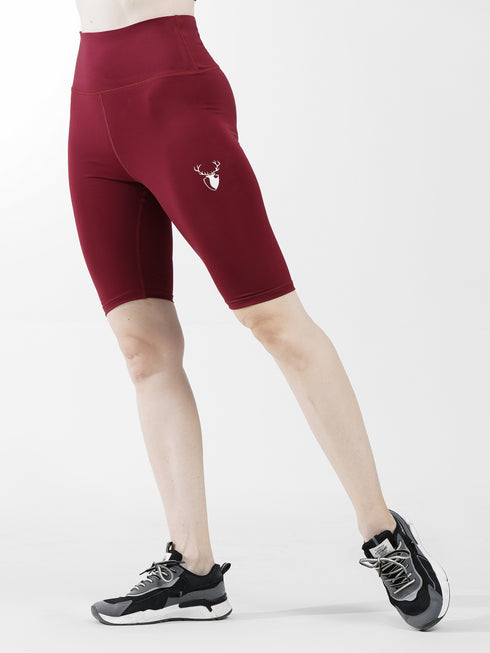 Leera Maroon Compression Shorts