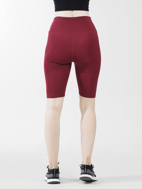 Leera Maroon Compression Shorts