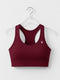 Performance Fixed Padded High Support Sports Bra in Light Maroon