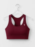 Performance Fixed Padded High Support Sports Bra in Light Maroon