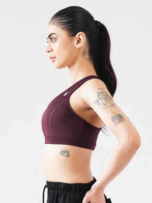Athletic Non Padded Sports Bra in Maroon