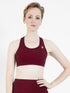 Performance Fixed Padded High Support Sports Bra in Light Maroon