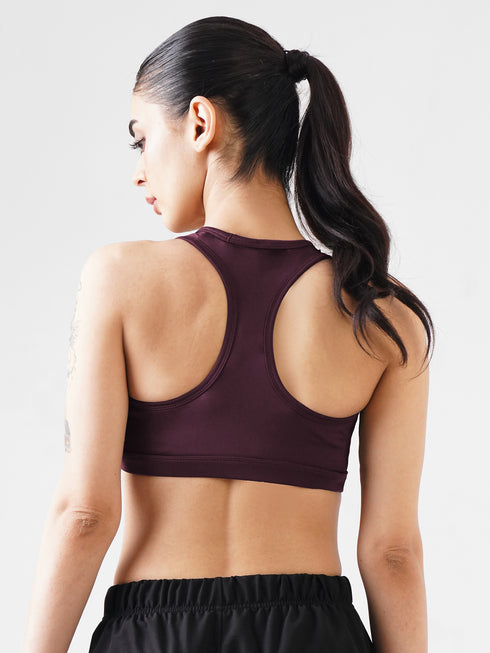 Athletic Non Padded Sports Bra in Maroon