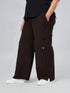 Modest Straight Fit Cargo Joggers in Chocolate Brown ( PLUS SIZE )