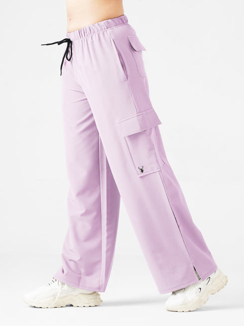 Modest Straight Fit Cargo Joggers in Lilac