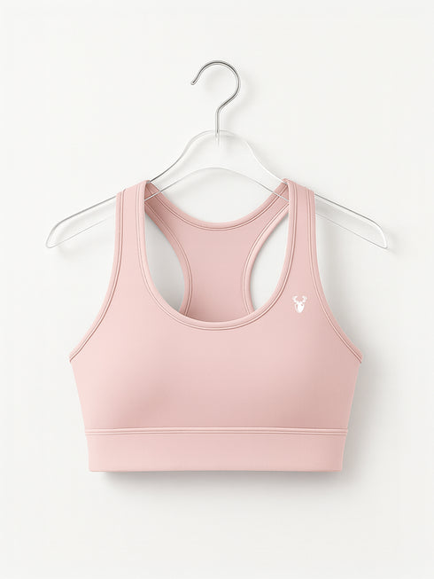 Performance Fixed Padded High Support Sports Bra in Pink