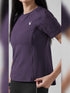Leera Motion Pleat Performance Tee in Plum