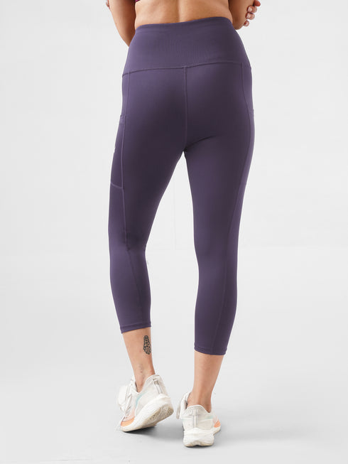 Leera Purple Pocket Capri legging