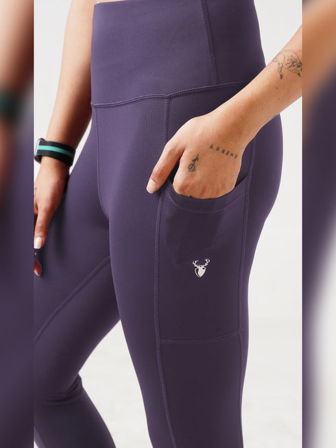 Leera Purple Pocket Capri legging