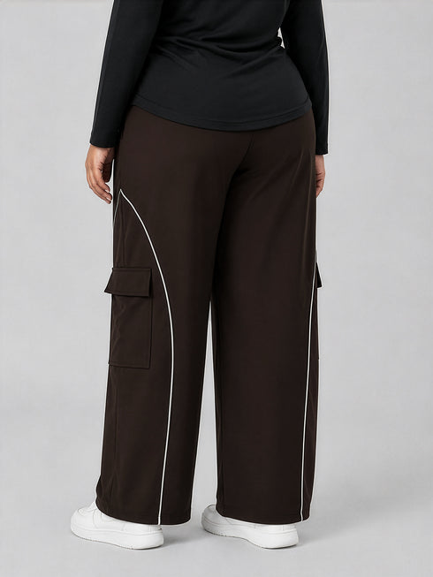 Recalibrate Cargo Joggers in Chocolate Brown ( PLUS SIZE )