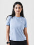 Leera Motion Pleat Performance Tee in Sky Blue