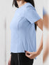 Leera Motion Pleat Performance Tee in Sky Blue