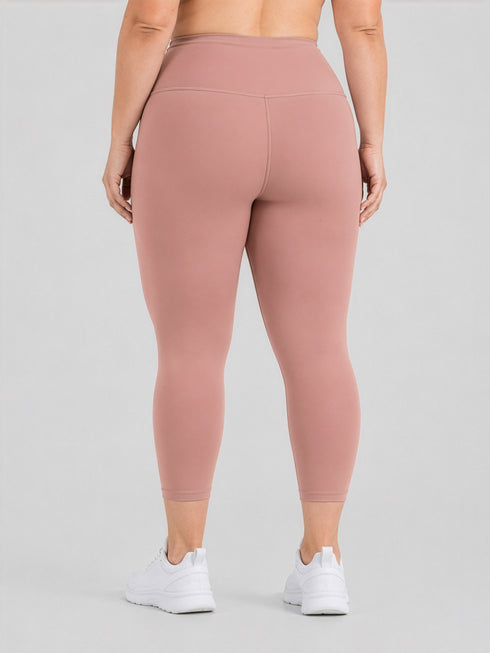 Leera Tea Pink Basic Capri Legging in Cloud Compression