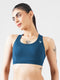Athletic Non Padded Sports Bra in Teal Blue
