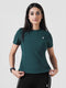 Leera Motion Pleat Performance Tee in Teal Green