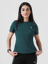 Leera Motion Pleat Performance Tee in Teal Green