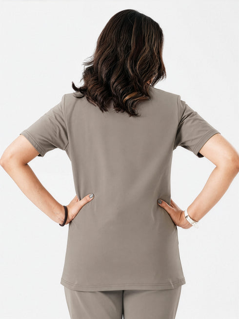 Vita Loose Fit Long Top in Dust Brown