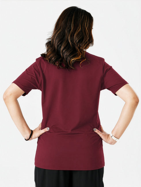 Vita Loose Fit Long Top in Maroon