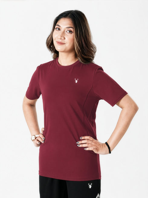 Vita Loose Fit Long Top in Maroon