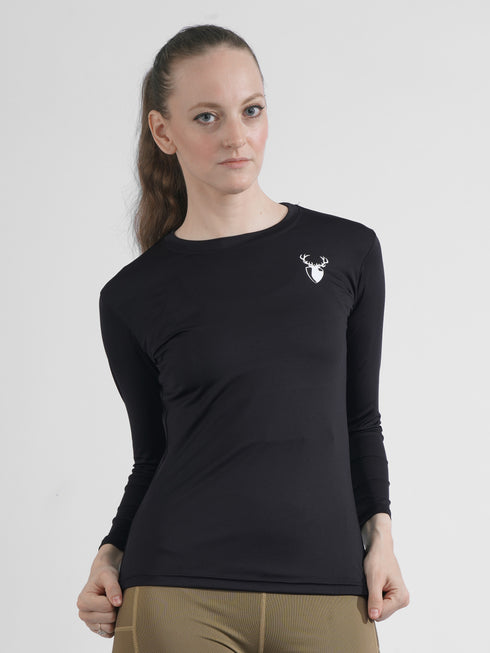 leera plain black sports t-shirt with a white leera logo on front. best shirt for gym, yoga, exercise and any sports, it's stretchable and breathable for comfortable and premium look.